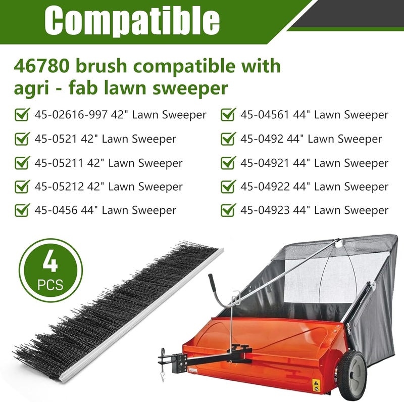 Ximoon 46780 Lawn Sweeper Brush Compatible with Agri-Fab Lawn Sweeper, 21" Brush for 42" Tow Behind Lawn Leaf Sweeper 45-0261 45-02602 45-02603 45-0456 445-0492 45-04922 45-04924 45-0521 - Image 2